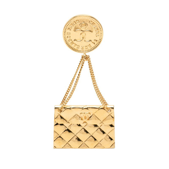CHANEL Jewelry - CHANEL Gold Logo Brooch